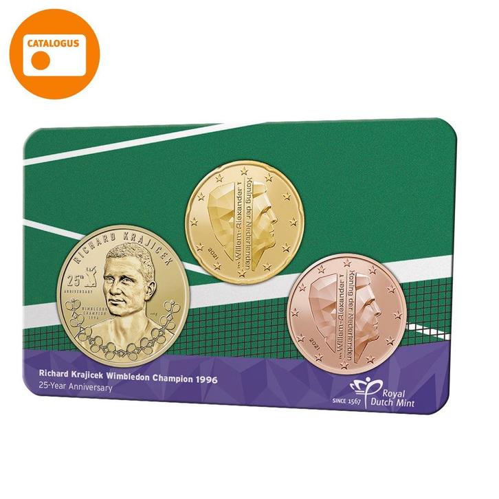 Richard Krajicek Wimbledon jubileum in coincard, Postzegels en Munten, Munten | Nederland, Verzenden