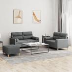 vidaXL 3-delige Loungeset met kussens stof donkergrijs, Huis en Inrichting, Banken | Bankstellen, Verzenden, Nieuw, Vierpersoons of meer
