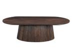 Ovale Salontafel Salvator – Walnootkleurig Mangohout | 120, Huis en Inrichting, Ophalen, 100 tot 150 cm, Nieuw, 50 tot 100 cm