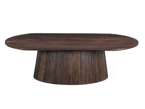 Ovale Salontafel Salvator – Walnootkleurig Mangohout | 120, Huis en Inrichting, Tafels | Salontafels, 100 tot 150 cm, Nieuw, Overige houtsoorten