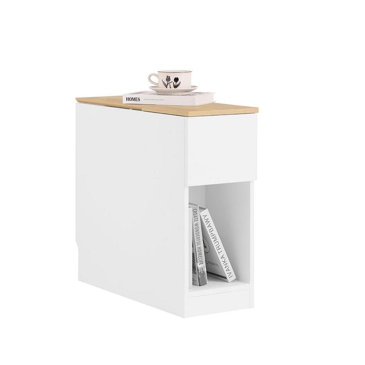 2dekans | SoBuy FBT162-WN Nachtkastje 20x60x65 cm Wit met 3, Huis en Inrichting, Tafels | Bijzettafels, Zo goed als nieuw, Ophalen of Verzenden