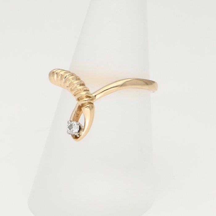 Ring - 14 karaat Geel goud Diamant (Natuurlijk), Sieraden, Tassen en Uiterlijk, Ringen