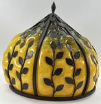 Lamp - Glazen lampenkap met bladdecoratie – Frankrijk -