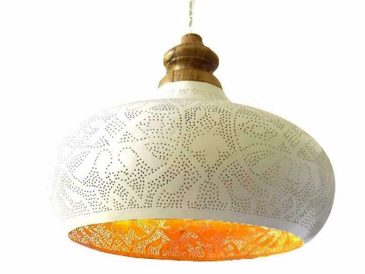 Witte filigrain hanglampen in oosterse sfeer, Huis en Inrichting, Lampen | Hanglampen, Nieuw, Metaal, Ophalen of Verzenden