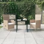 vidaXL 3-delige Tuinset met kussens beige, 2 zitplaatsen, Nieuw, Tuinset, Verzenden