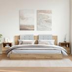 vidaXL Nachtkastjes 2 st 40x40x50 cm bewerkt hout artisanaal, Huis en Inrichting, Slaapkamer | Nachtkastjes, Verzenden, Nieuw