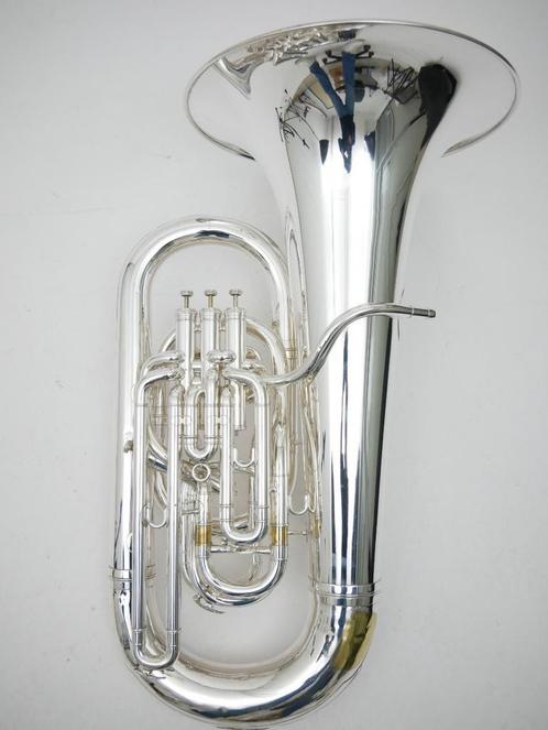Besson Sovereign es bas model 981 verzilverd, Muziek en Instrumenten, Blaasinstrumenten | Tuba's, Es-tuba, Gebruikt, Met koffer of draagtas