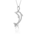 Halsketting - 14 karaat Witgoud - 0.40ct. tw. Diamant, Sieraden, Tassen en Uiterlijk, Kettingen, Nieuw