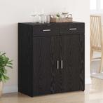 vidaXL Opslagkast Zwart Eiken 80x42.5x93.5 cm Bewerkt Hout, Minder dan 50 cm, Verzenden, Nieuw, Minder dan 100 cm