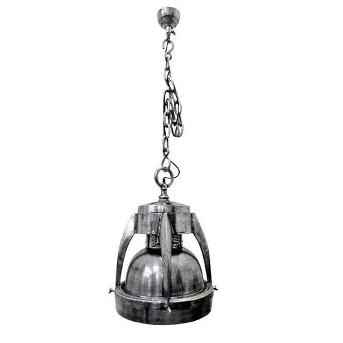 Hanglamp Barton 39x39x56cm Groot ruw metaal zilver, Huis en Inrichting, Lampen | Hanglampen, Nieuw, Ophalen of Verzenden