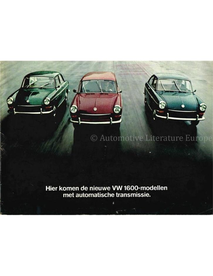1968 VOLKSWAGEN 1600 BROCHURE NEDERLANDS, Boeken, Auto's | Folders en Tijdschriften, Volkswagen