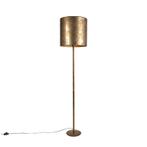 Vintage vloerlamp goud met oud brons kap 40 cm - Simplo, Huis en Inrichting, Lampen | Vloerlampen, Nieuw, Overige stijlen