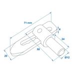 ProPlus Valsluiting - Tuimelsluiting - Lasbaar - Ø 12 mm..., Auto diversen, Aanhangwagen-onderdelen, Ophalen of Verzenden, Nieuw