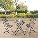 Bistroset Biella metaal tuintafel met 2 tuinstoelen groen, Tuin en Terras, Verzenden, Nieuw