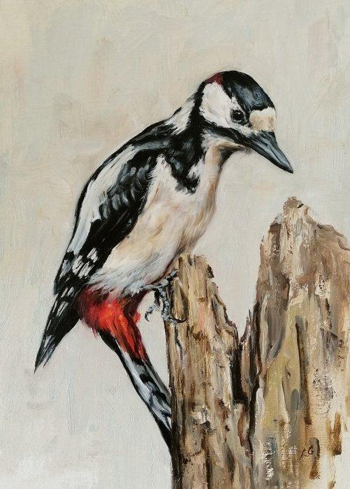 Laurens Groeneveld (1988) - Grote bonte specht, Antiek en Kunst, Kunst | Schilderijen | Klassiek