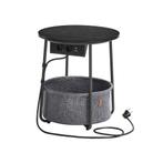 Stijlvolle Bijzettafel Zwart/Grijs - Nu met Korting! | OP=OP, Huis en Inrichting, Minder dan 45 cm, Minder dan 55 cm, Rond, Nieuw