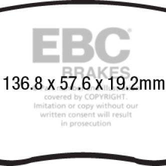 EBC 14-17 Fiat 500 Redstuff Ceramic Low Dust Front Brake, Auto-onderdelen, Remmen en Aandrijving, Ophalen of Verzenden