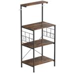 Keukenrek, 4-laags Ontwerp, Werkblad, 8 Haken, Metalen Buize, Verzenden, Nieuw