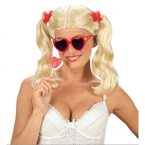 Dames pruik blond met staartjes - Damespruiken, Hobby en Vrije tijd, Feestartikelen, Verzenden