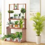 Houten Plantenstandaard met Ophangstang – 3 Laags, Verzenden, Nieuw