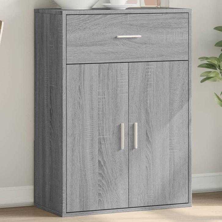 vidaXL Dressoir 60x30x84 cm bewerkt hout grijs sonoma, Huis en Inrichting, Kasten | Dressoirs, 25 tot 50 cm, Nieuw, 50 tot 100 cm