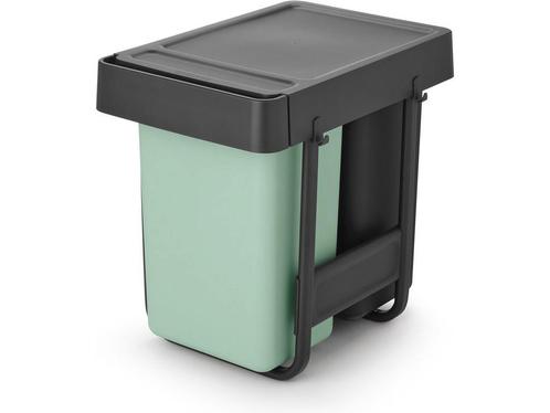 Brabantia Sort & Go Inbouw Prullenbak - 2 x 15 liter - Jade, Huis en Inrichting, Woonaccessoires | Overige, Zo goed als nieuw