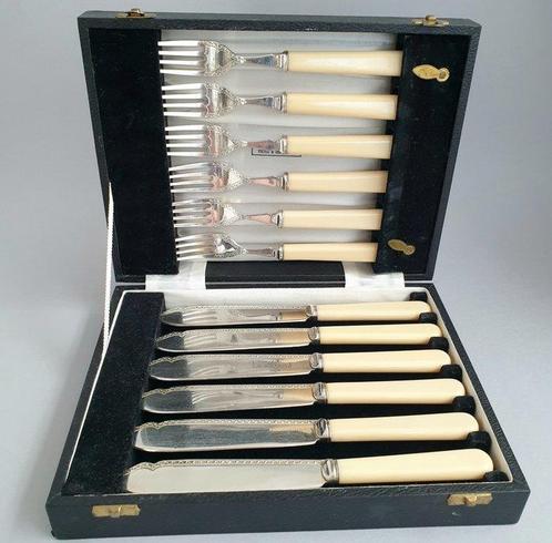 Cooper Brothers - Bestekset (12) - Verzilverd - Vis eters, Antiek en Kunst, Antiek | Meubels | Tafels