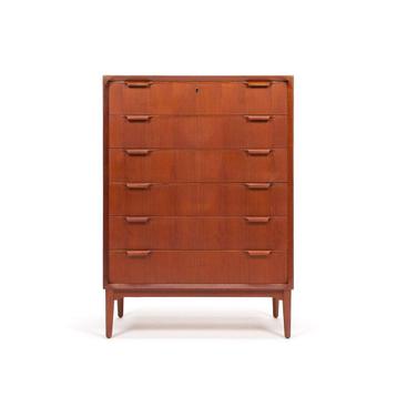 Groot model Mid-Century Deense vintage ladekast in teakhout beschikbaar voor biedingen