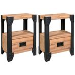 vidaXL Nachtkastjes 2 st 40x30x54 cm massief acaciahout, Minder dan 45 cm, Verzenden, Nieuw, Minder dan 55 cm