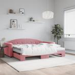 vidaXL Slaapbank onderschuifbed en matrassen 90x200 cm, 90 cm, Eenpersoons, Verzenden, Nieuw