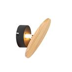 Landelijk wandlamp hout rond kantelbaar - Pulley, Huis en Inrichting, Lampen | Wandlampen, Nieuw, Overige materialen, Landelijk