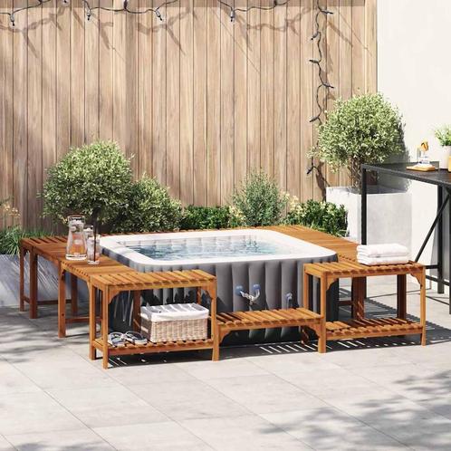 vidaXL Vierkante Buitentub Omheining Bruin 230 x 230 cm, Tuin en Terras, Zwembad-toebehoren, Nieuw, Verzenden