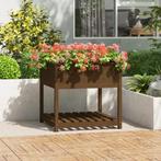 vidaXL Plantenbak met schap 82,5x82,5x81 cm grenenhout, Verzenden, Nieuw, Hout, 60 cm of meer