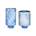 Hübsch - Vaas (2) - Wolken vazen - blauw/wit - Glas - 2