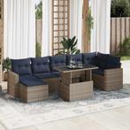 vidaXL 8-delige Loungeset met kussens poly rattan acacia, Tuin en Terras, Tuinsets en Loungesets, Verzenden, Nieuw, Rotan, Loungeset
