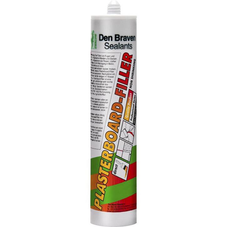 Den Braven Zwaluw Plasterboard-filler Wit 310 ml, Doe-het-zelf en Verbouw, Verf, Beits en Lak, Nieuw, Ophalen of Verzenden