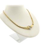 18 Krt. Bicolor gouden collier met diamanten hanger 0,26..., Sieraden, Tassen en Uiterlijk, Kettingen, Gebruikt, Overige kleuren