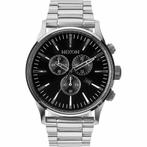 Horloge Heren Nixon Sentry Chrono Zilverkleurig, Verzenden, Nieuw