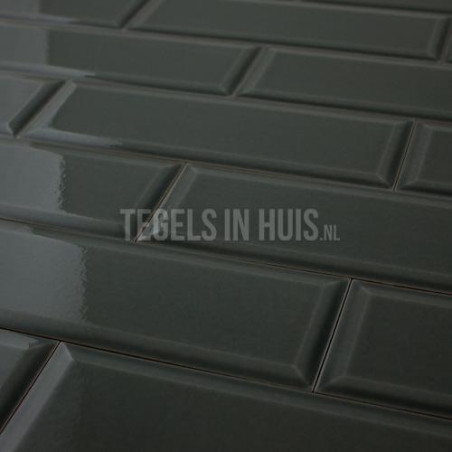 Metro wandtegel 10x30 havana craquele river mist donkergroen, Doe-het-zelf en Verbouw, Tegels, Wandtegels, Nieuw, 10 m² of meer