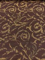 Prestigieus damastweefsel met gouden decoraties op een warme