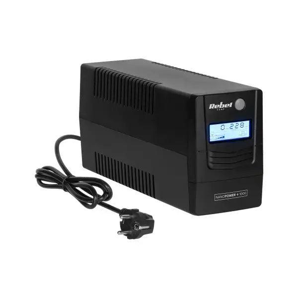 REBEL UPS 1000VA – LCD – Noodstroomvoorziening 600W – USB &, Computers en Software, Overige Computers en Software, Ophalen of Verzenden