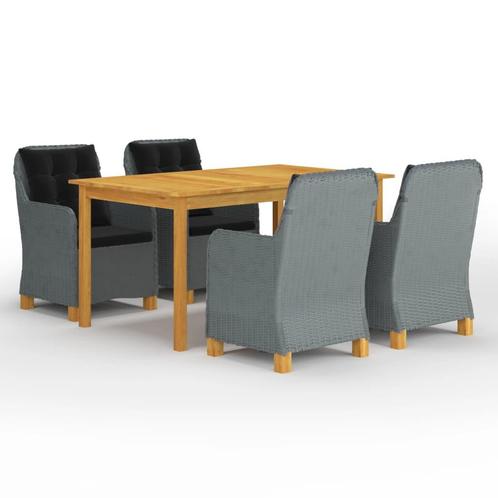 vidaXL 5-delige Tuinset lichtgrijs, Tuin en Terras, Tuinsets en Loungesets, Tuinset, Nieuw, 4 zitplaatsen, Hardhout, Verzenden