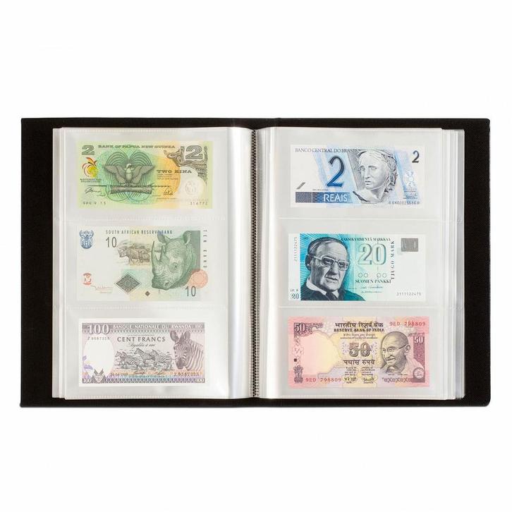 Leuchtturm Bankbiljet Album Zwart, Postzegels en Munten, Munten en Bankbiljetten | Toebehoren, Verzenden