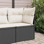 vidaXL Tuinhoekbank met kussens poly rattan zwart, Verzenden, Nieuw, Rotan