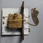 Staand horloge art deco ca 1910 vierkante wijzerplaat en sl, Antiek en Kunst, Ophalen of Verzenden