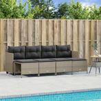 vidaXL 5-delige Loungeset met kussens poly rattan lichtgrijs, Tuin en Terras, Tuinsets en Loungesets, Verzenden, Nieuw, Rotan