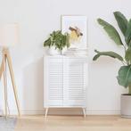 vidaXL Kastdeuren louvre design 2 st 69x29,5 cm wit, Verzenden, Nieuw