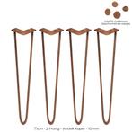 4 x 71cm hairpin retro pootjes tafelpoten pinpoten - 2 Ledig, Verzenden, Nieuw