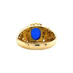 Gouden ring met blauw glas 18 krt, Ophalen of Verzenden, Nieuw