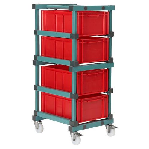 Bakkenwagen | hoogwaardig kunstof | 4 etages | 66x54x132cm, Zakelijke goederen, Horeca | Meubilair en Inrichting, Verzenden